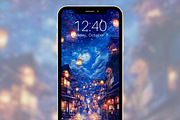 Anime Night Street Wallpapers, a Graphic by Kalindiprints (Thumbnail 3 of 6)