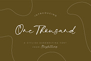 One Thousand Handwriting, a Script Font by etigletters (Thumbnail 1 of 15)
