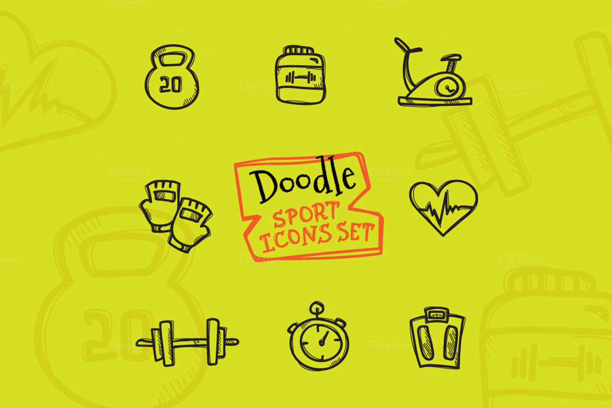 72 Doodle Elements Pack, an Icon by Trapezoid (Photo 7 of 12)