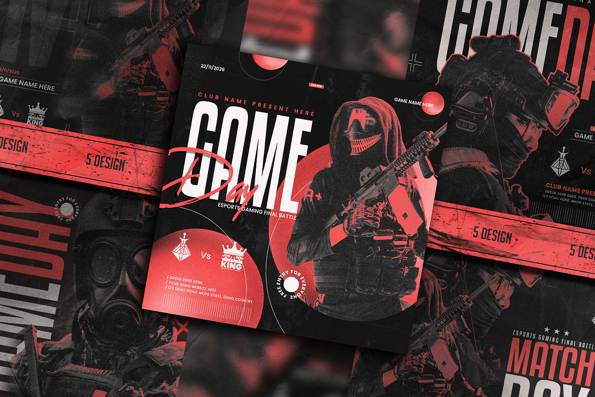 Esports Social media template design, a Social Media Template by Tanmoy Topu (Photo 1 of 7)