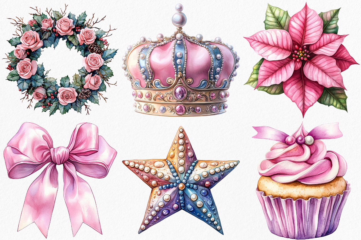 Coquette Christmas Clipart, an Illustration by Canvas Craft (Photo 2 of 8)