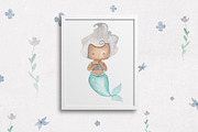 MERMAIDS clipart. Watercolor, an Illustration by OlliArtDesign (Thumbnail 5 of 6)