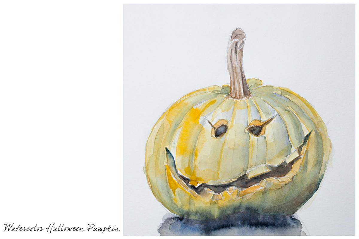Watercolor halloween pumpkin, an Illustration by Ernesto Solla