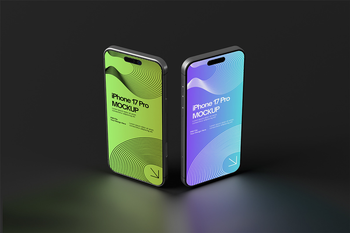 iPhone 17 Pro Mockup, an iPhone Mockup by xavier_studio (Photo 2 of 5)