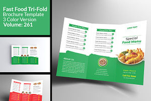 Fast Food Menu Trifold Brochure