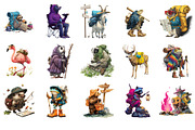 Camping Animals Clipart Bundle 27PNG, an Animal Illustration by InkyQueenArt (Thumbnail 2 of 8)