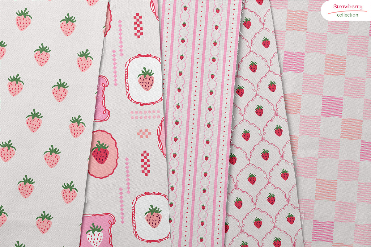 Strawberry Seamless Patterns, a Pattern Graphic by InaCorart (Photo 4 of 7)