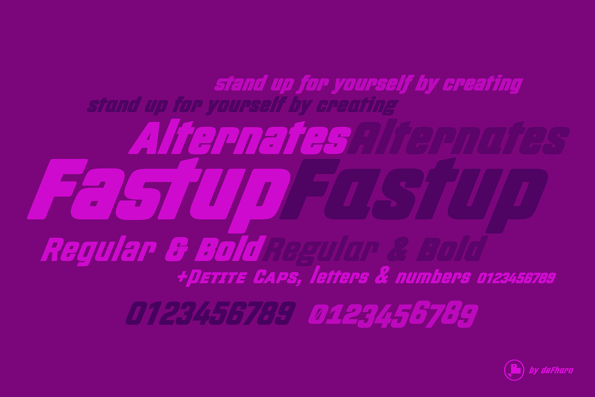 Fastup accelerated typefaces, a Sans Serif Font by deFharo (Photo 3 of 8)
