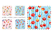 Summer Fruits Seamless patterns, an Illustration by JennyColorArt (Thumbnail 6 of 6)