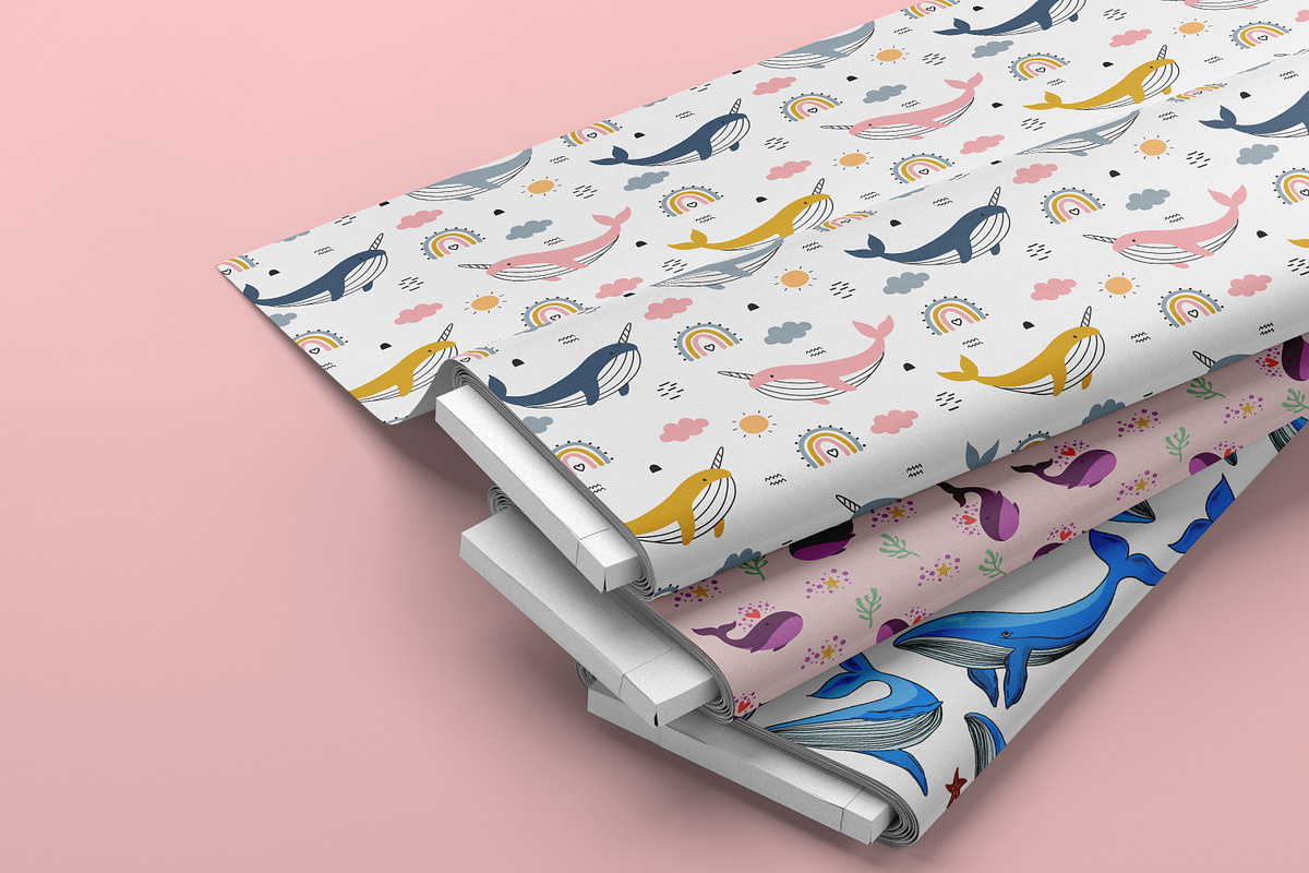 Whale Seamless Pattern, a Pattern Graphic by Digital Studio (Photo 3 of 7)