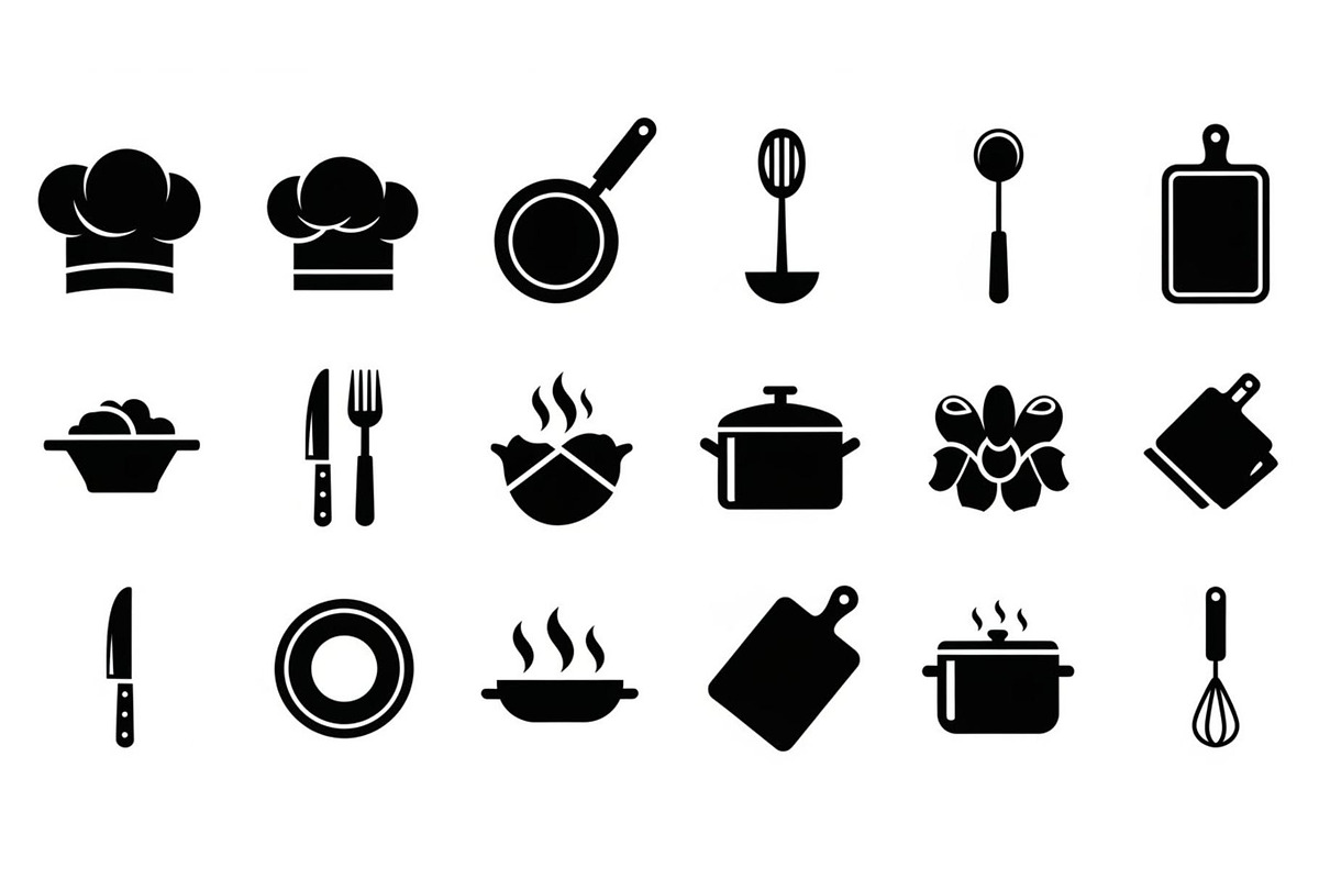 Kitchen Cooking Icon Vector Bundle, an Illustration by jahid234 (Photo 13 of 51)
