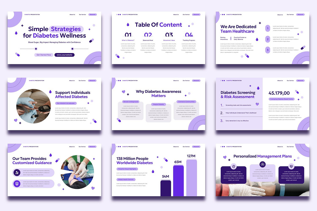 Diabetes Presentation Template, a Presentation Template by BumbleGraph Studio (Photo 3 of 5)