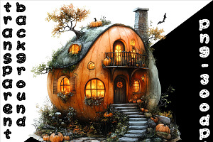 Watercolor Pumpkin Fairy House