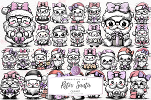 Retro Santa Clipart, an Illustration by Markicha Art