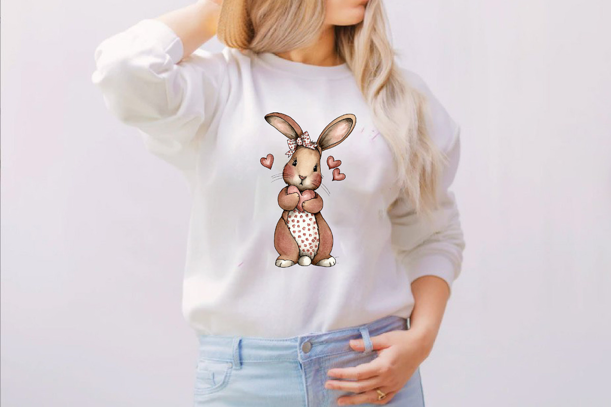 Whimsical Valentine Bunny Clipart Bu, an Illustration by SVGArt (Photo 4 of 8)