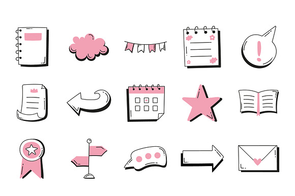 Doodle Planner Icons Set preview 2
