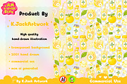 Cute Yuzu Lemonade Drink Seamless, a Background Graphic by K.JackArtwork (Thumbnail 3 of 8)