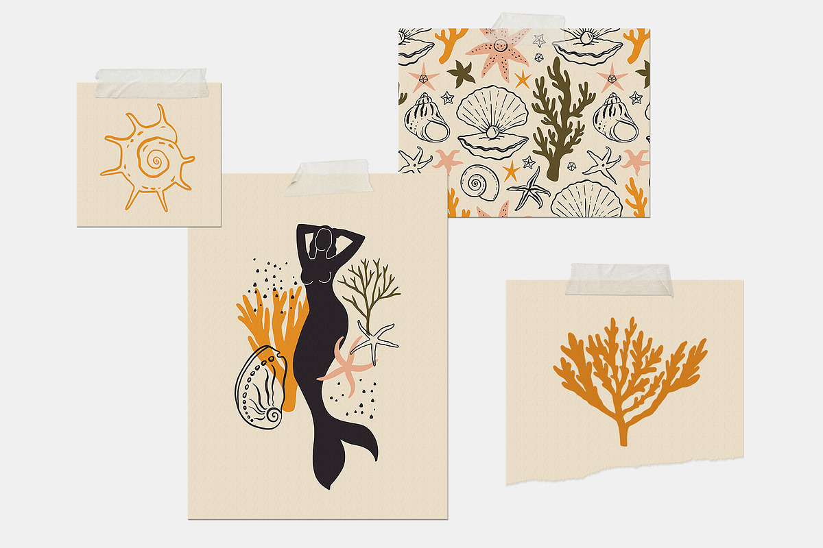 Mermaid Core Graphic Bundle, a Pattern Graphic by Katerina Osa (Photo 2 of 13)