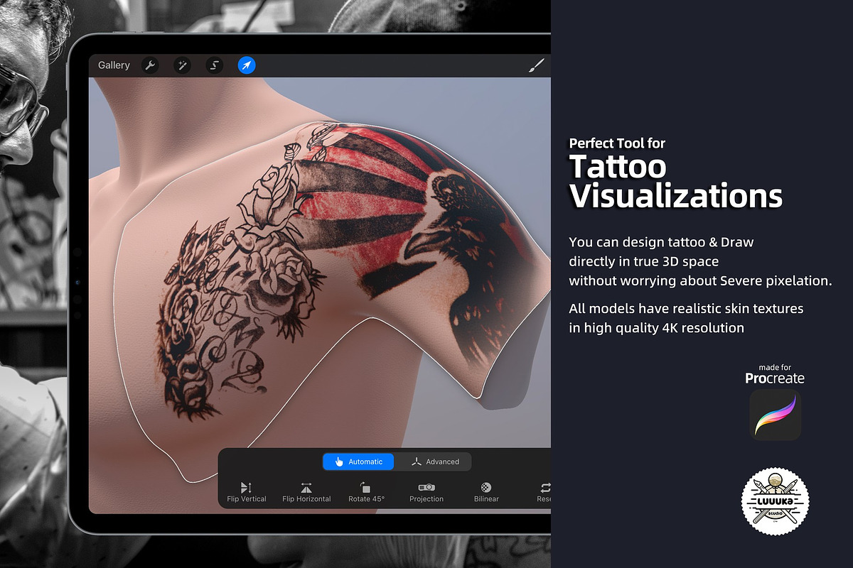 Procreate 3d Models (4K) Arm male, a Brush Add-On by Luuuka studio (Photo 3 of 5)
