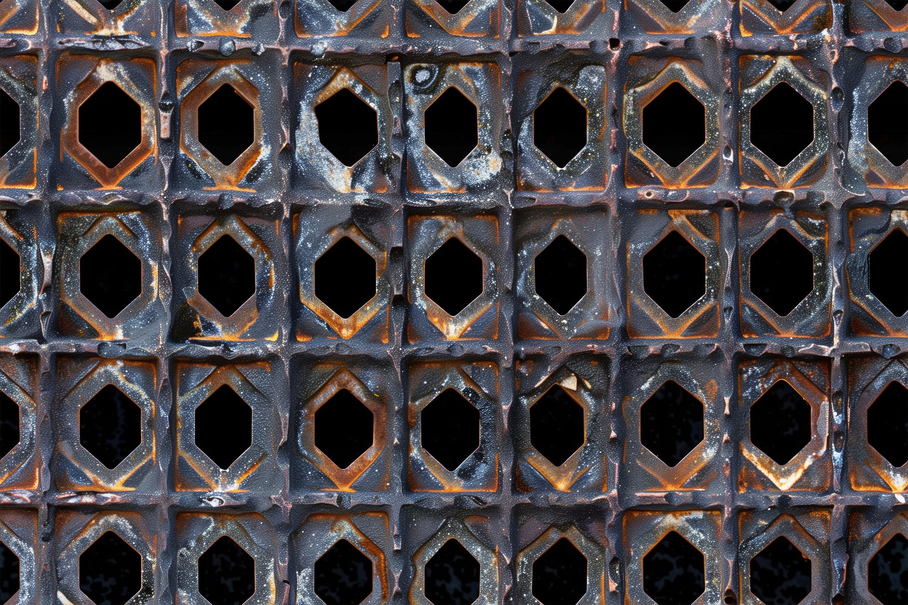 Seamless textured metal grate surface featuring a pattern of diamond ...
