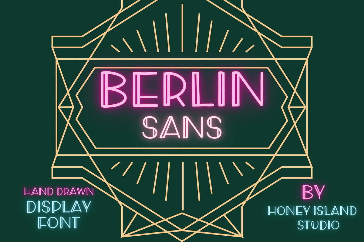 Art Deco Hand Drawn Font Berlin Sans, a Font by Honey Island Studio (Photo 1 of 11)