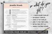 Feminine Resume Template / Woods, a Resume Template by LevelUpResume (Thumbnail 3 of 5)