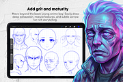 150+ Anime Male Head Procreate Stamp, a Brush Add-On by Selentaori Studio (Thumbnail 8 of 11)
