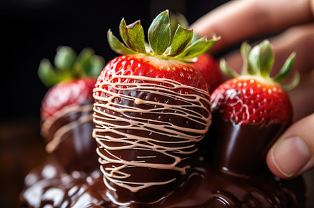 Chocolate cake with fresh strawberri, a Photo by Iftikhar Alam