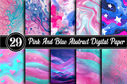 Pink And Blue Abstract Digital Paper, a Texture Illustration by RobertsArt (Thumbnail 1 of 6)