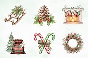 Cozy Rustic Christmas Clipart Bundle, an Illustration by Creative Art (Thumbnail 3 of 10)