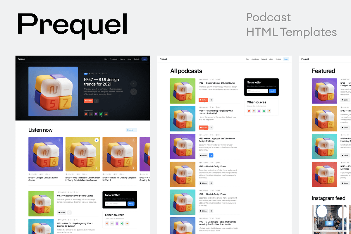 Prequel HTML Templates