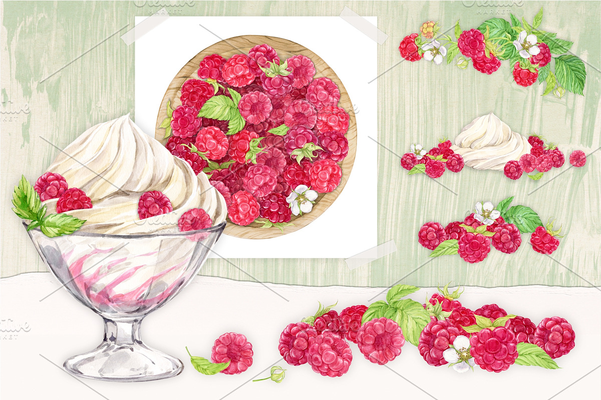 Garden Raspberry. Watercolor set, an Illustration by Tata Pilip (Photo 5 of 10)