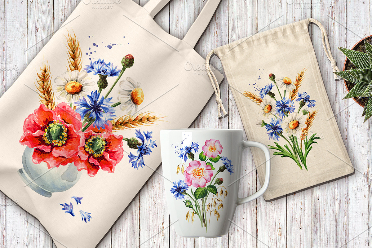 Summer flowers, a Decorative Illustration by Daria Ustiugova (Photo 10 of 10)