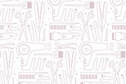 Cute Hair Stylist Line Pattern, a Decorative Illustration by Cris Palapa (Thumbnail 2 of 3)