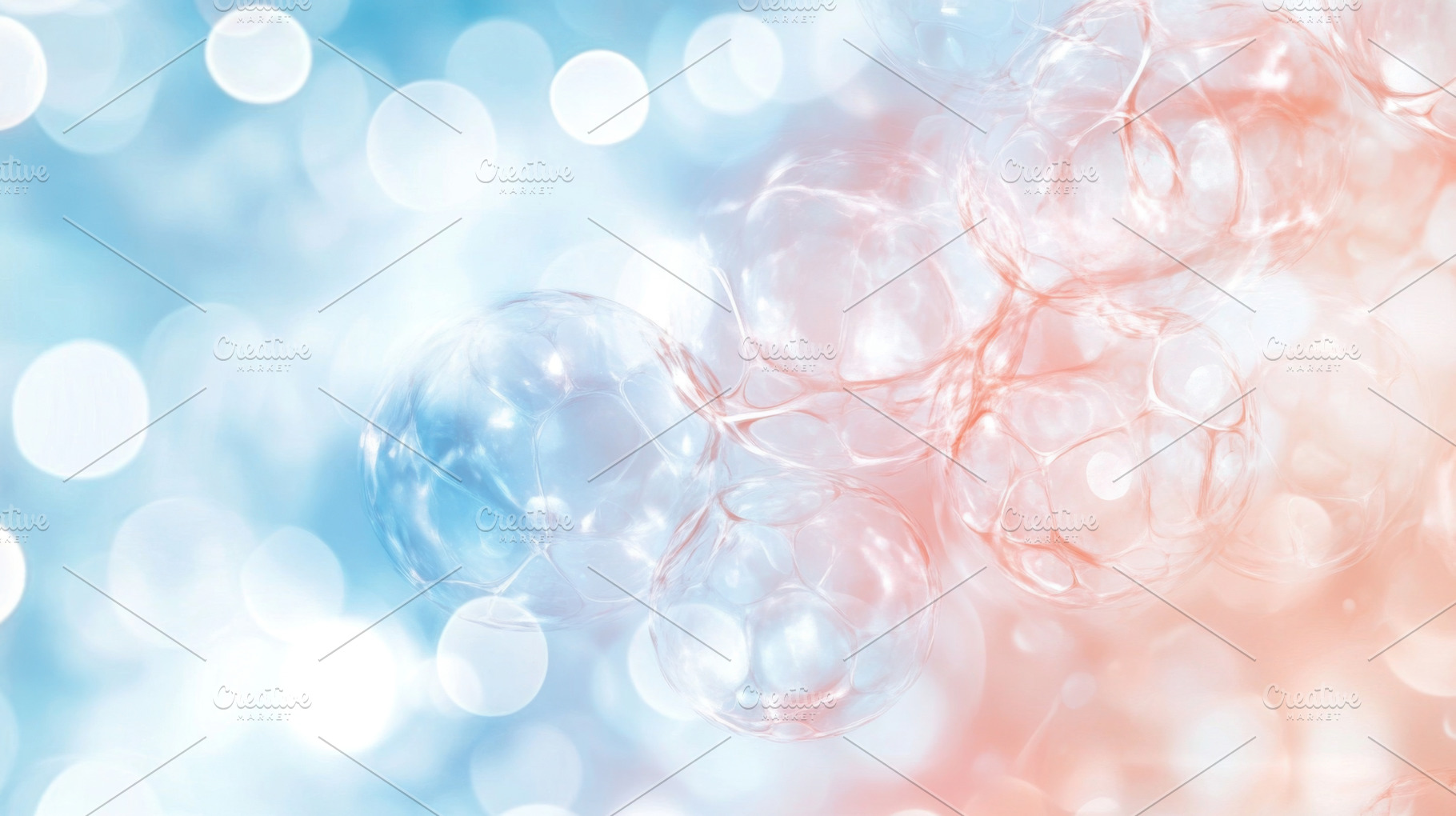 Bokeh bubbles in abstract blue and r, a Photo by Dvoevnore photos
