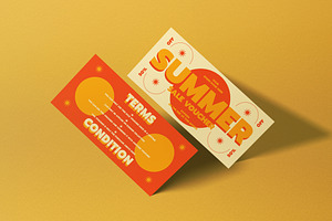 Orange Geometric Summer Sale Voucher