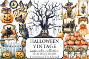 Vintage Halloween Clipart Collection, an Illustration by Libby Wishes (Thumbnail 1 of 9)