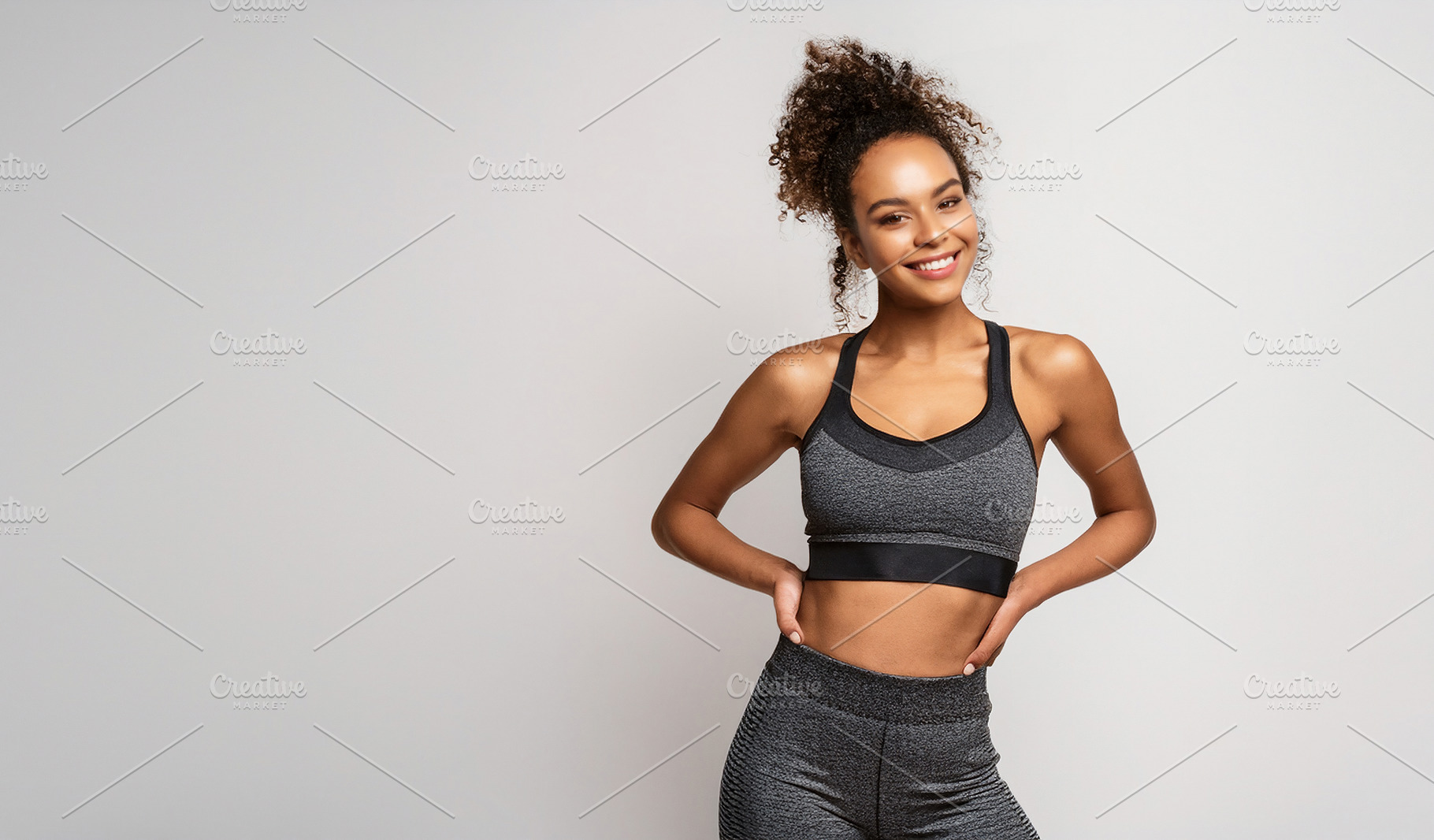 Portrait athletic black girl in sportswear, showing her silhouet, a Sports & Recreation Photo by Davizro's Market