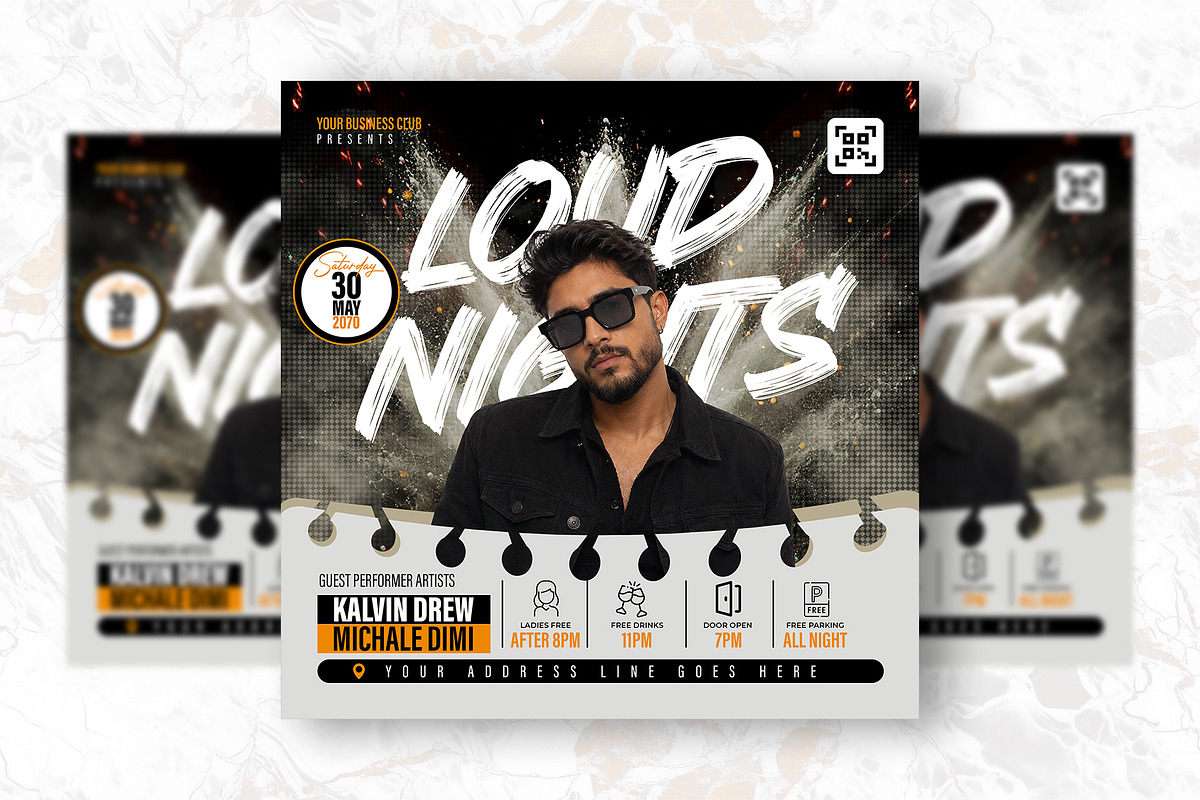 Night Party PSD Flyer Design, a Flyer Template by Shajib Shikder (Photo 2 of 2)