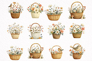 Watercolor Spring Flower Basket, an Illustration by DreamArtGraphic (Thumbnail 3 of 8)