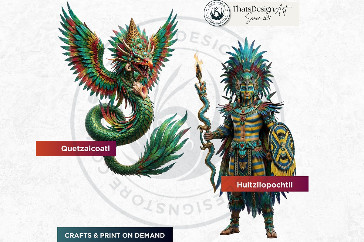 Aztec Deities Cliparts, a Person Illustration by ThatsDesignArt (Photo 4 of 15)