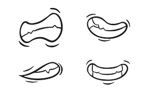 Cartoon Mouths Set 1 Procreate Brush