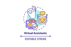 Virtual Assistants Concept Icon