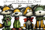 Whimsical Christmas Fox Clipart, an Illustration by Black Bird Studio (Thumbnail 1 of 6)