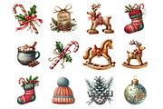 Vintage Handmade Christmas Cliparts, a Graphic by CitraGraphics (Thumbnail 3 of 4)
