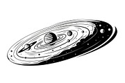 Solar System Silhouette Clipart, a Graphic by balal (Thumbnail 7 of 13)