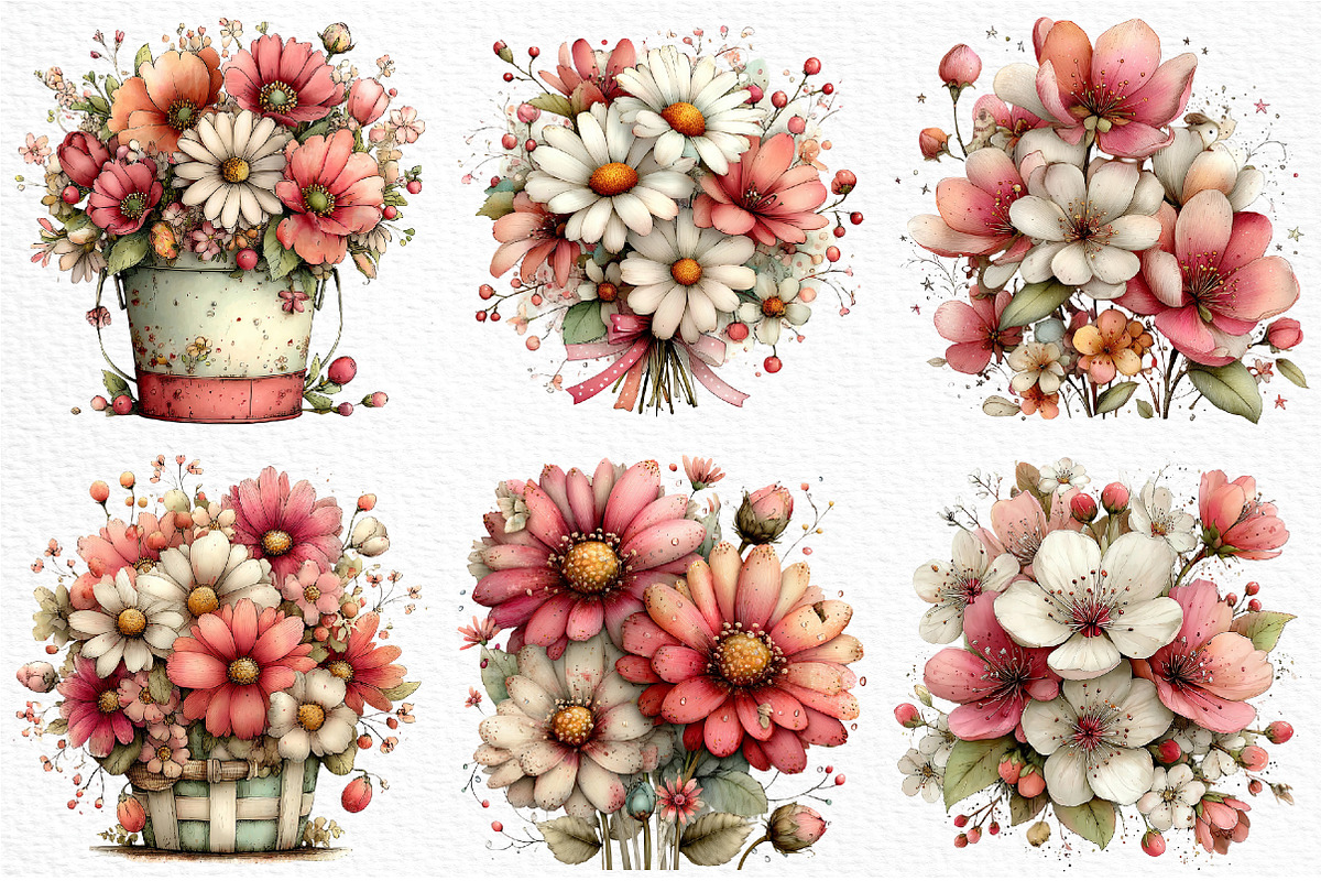 Whimsical Spring Flowers Clipart, an Illustration by Craft Nest (Photo 5 of 11)