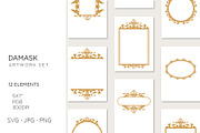 12 Damask pattern invitation frames, an Illustration by Bloom21Art (Thumbnail 1 of 5)