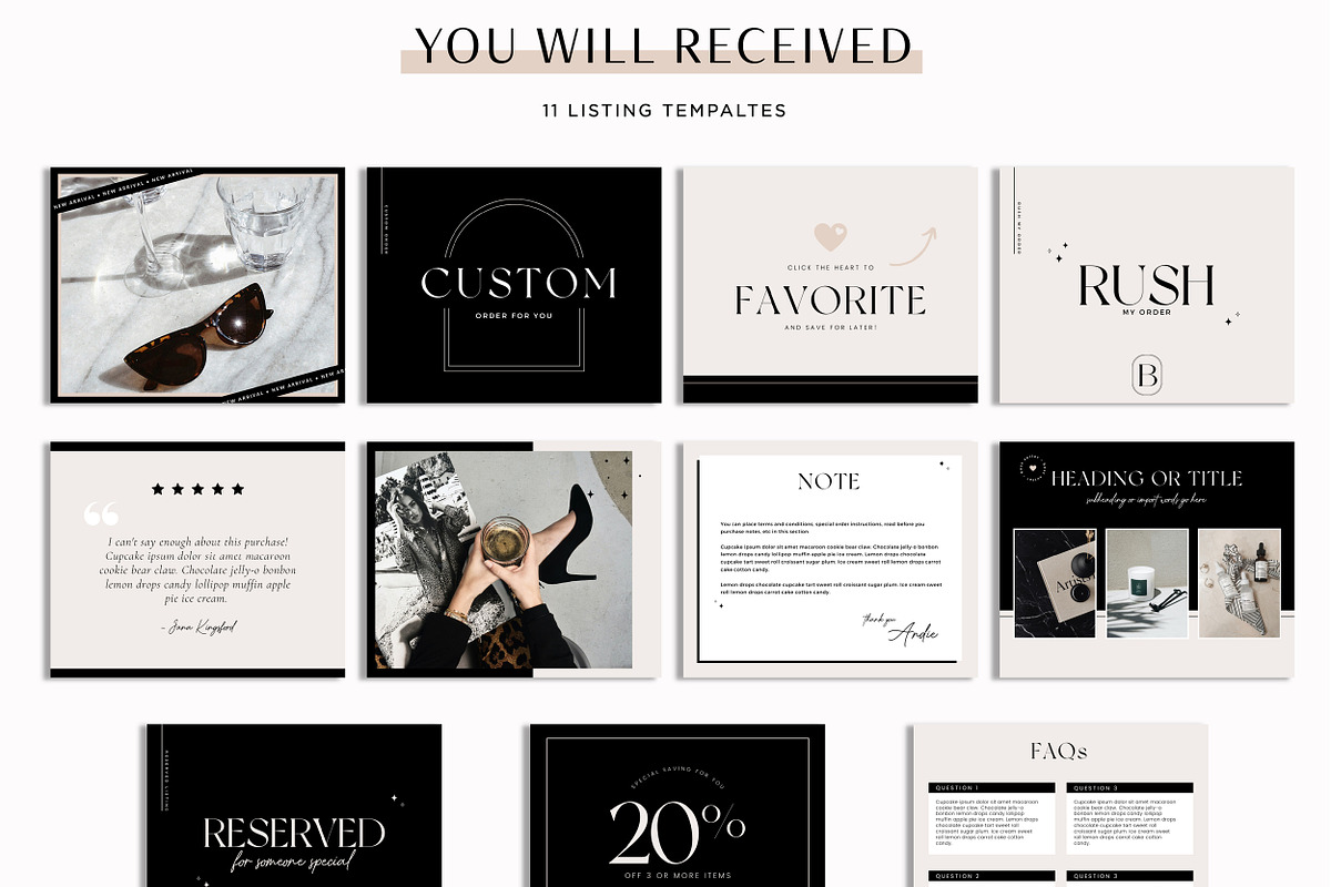 Modern Etsy Banner Set, a Branding & Logo Template by Macarons and Mimosas (Photo 3 of 9)
