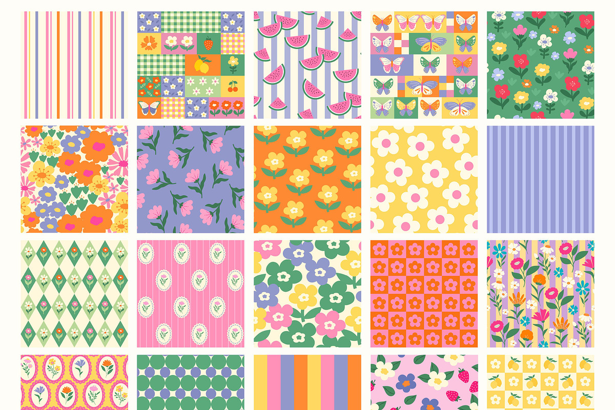 50 Summer seamless patterns, a Pattern Graphic by EltaMaxArt (Photo 7 of 12)